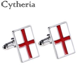 England flag Cufflinks For Men groove Red plus cuff link button business cuff links French shirt cufflink for England lover men