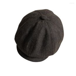 Berets Men Brown Wool Blend Sboy Flat Cap Women Gatsby Retro Hat Caps Boy Hats BLM299