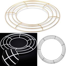 1Pcs 20-40cm Metal Round Hoop DIY Christmas Decoration Wire Wreath Frame Wall Hanging For Wedding Valentine Decorations G230518