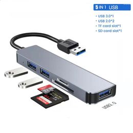 USB 3.0 Hub Splitter Adapter Docking Station With 2.0 SD/TF Card Reader Slot For PC Computer Laptop