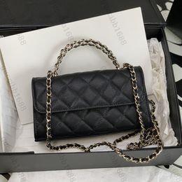 10A Mirror Quality Designers Wallet On Chain Bags Mini 19cm Womens Real Leather Quilted Flap Purse Luxury Handle Handbag Crossbody Shoulder Bag With Box