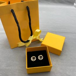 Gold Hoop Earrings Designers Diamond Stud Earrings F Earring For Lady Women Party Wedding Lovers Gift Jewelry 925 Silver Hoops New 22031205