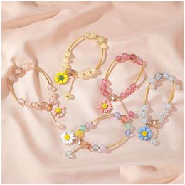 Beaded New Style Popcorn Crystal Bracelet Womens Little Daisy Flower Best Friend Jewellery Drop Delivery Bracelets Dhgarden Dhofe