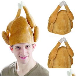 Party Hats Thanksgiving Roasted Turkey Hat Adt Size Autumn Halloween Christmas Costume Supply Drop Delivery Home Garden Festive Suppl Dhumg