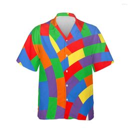 Men's Casual Shirts Jumeast 3D Printing Striped Fashion Breathable Shirt Summer Streetwear Men Short Sleeve Print Clothing Jacket Tops