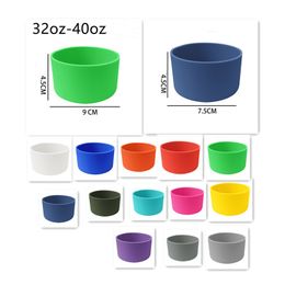 Silicone protective bottom for 32oz-40oz tumblers Coaster Bottle Sleeve Anti-slip water bottle boot cover tumbler cup flask silicone holder 20 Colours mix Colours L01