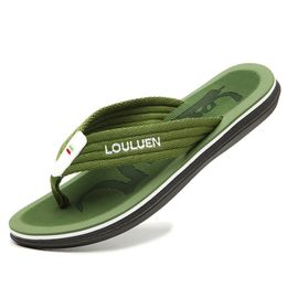 Slippers Korean Summer Simple Letter Flip Flop Men Non-Slip Beach Slipper Casual Men Flat Soft Massage Design Flip Flops Men Sliders 230518