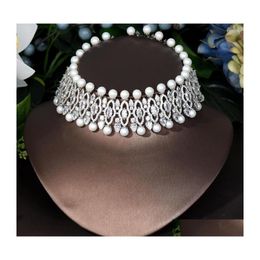 Pendant Necklaces Hibride Fashion Clear White Pearl Dubai Jewellery Bridal Wedding Choker Necklace For Women Accessories Drop Delive Dhwye