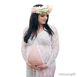 2023 Pregnancy Dress for PhotoShoot Maternity Photography Sexy See Through Gown Dress Pregnant Women Baby Shower Clothes R230519