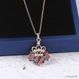 Top Quality Imperial Crown Rose Gold Colour Pendant Necklace Jewellery Crystal