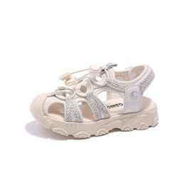 Sandals Boys Summer Beach Sandals Girls Fashion Hollow Summer Shoes Baby Soft Anti-kick Barefoot Shoes AA230518