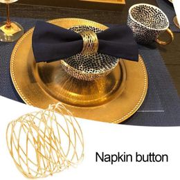 Napkin Rings Round Gold Hollow Pattern Metal Holder For Dinner Parties Holidays Table Decoration V1d0