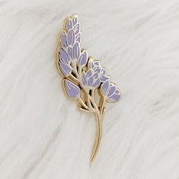 Exquisite Lavender Enamel Pin Flower Badge Lapel Pins Brooch for Gifts Jewellery Accessories