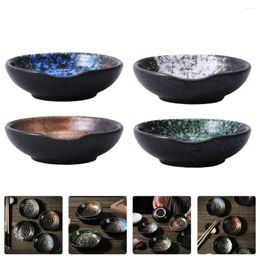 Dinnerware Sets 4 Pcs Mini Tray Seasoning Dishes Pinch Bowls Spices Ceramic Sauce Appetiser Dish Prep Bowl Set Cooking