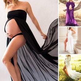 Maternity Dresses SlitFront Pregnant For Pregnancy Clothes Maxi Gown Women Sexy Po Shoot Pography Props Clothing 230519
