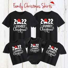 Family Matching Outfits 2022 Family Christmas Shirt Cotton Family Matching Set Dad Mom Child T-shirt Baby jumpsuit Matching Pajamas Christmas Clothing Gift G220519