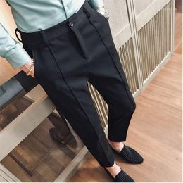 Men's Suits Top Quality Drape Suit Pants Men Dress High Business Formal Wear Straight Office Trousers Casual Autumn And Spring S38