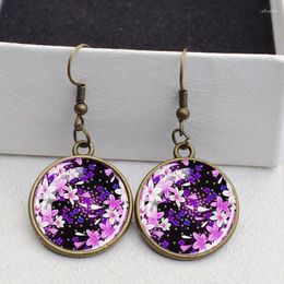 Dangle Earrings Ladies' Fashion Hook 12 Boho Style Floral Glass Dome Drop For Girls Flower Earbob Women's Summer Jewellery Gifts