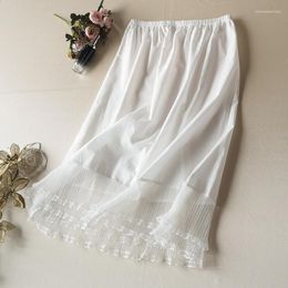 Skirts Sweet Lolita Autumn And Winter Ruffles Pleated Gauze Perspective Slip A-Line Underskirt Fashion White Black Women Petticoat