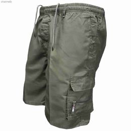 Summer Gym Shorts Pants Men Cargo Pants Casual Elastic Waist Pocket Outdoor Camping Hiking Shorts Pantalones Cortos Hombre S-3XLL230519