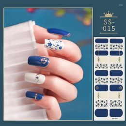 Nail Stickers 22 Tips Blue And White Shiny Speckles Art Sticker Full Cover Last Update Wraps Lot For Nails