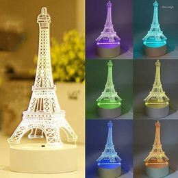 Night Lights Colorful 3d Light Creative Gift Table Lamp Transparent Acrylic Led Color Charging Kids