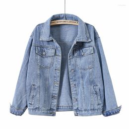 Women's Jackets Denim Woman Jacket Winter 2023 Oversize Jean Long Sleeve Turn-down Collar Female Outerwear Fall Loose Korean Fashion