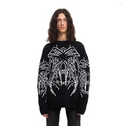 Women's Sweaters Women Pullover Gothic Style Sweater Crewneck Unisex Y2K Harajuku Clothes Oversized Aesthetics Fashion Knitwear Punk Neutral