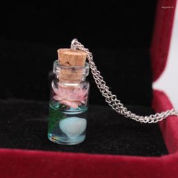 Pendant Necklaces Utrend Charm Vintage Jewelry Luminous Glow Dark Flower Necklace For Women Glass Bottle Creativity Gift