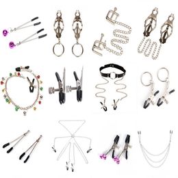 Adult Toys Woman Sexy Adjustable Nipple Clamps Labia Breast Clip with Chain Bdsm Fetish Slave Nipple Clips Adult Games Sex Toys for Couples 230519