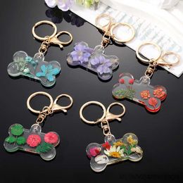 Keychains Natural Daisy Dried Flower Keychain Keyring Women Friend Creative Video Game Controller Bag Box Key