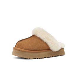 Slippers Fluffy Slippers Women's Outer Wear2022new Fur Integrated Platform Snow Boots Toe Cap Semi Slipper Cotton Shoes Large Size X230519