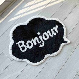 Bonjour Cute Rug Black and White Soft Mat Water Absorbent Non-Slip Ins Hotsell Simple Bathroom Carpet Nordic Floor Mat T230519