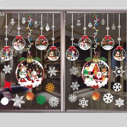 Christmas Decorations Ornaments Colour Window Stickers White Snowflake Wall Dress Up Seamless