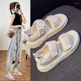 Slippers Sports Sandals Women's Spring And Autumn Network Red Thick Sole Casual Shoes Flat Soft Magic Stick Beach