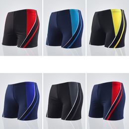 Men's swimwear Men Elastic Swimming Trunk Swimwear Striped Beach Swim Sport Short Briefs Surfing Summer Swimsuit Boxer Shorts Bathing Suit 230518