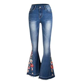 Jeans Flare Jeans Pants Women New Casual Vintage Denim Ladies High Waist Stretch Pocket Trousers 2020 Fashion Plus Size Wide Leg Jeans