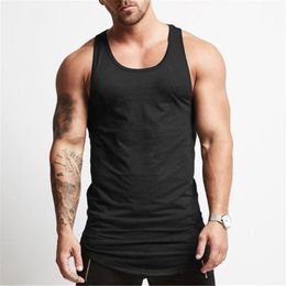 Bodybuilding Brand Solid Tank Top Men Stringer Tanktop Fitness Singlet Sleeveless Shirt Workout Man Undershirt Gym Clothing