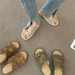 Outside Slippers Women Platform Flats Shoes Casual Fashion Brown Sandals Ladies Comfort Flip Flops Summer Non-slip Slippers 2023 X230519