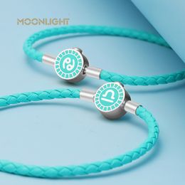 Chain MOONLIGHT 12 Bracelets Charm Leather Bracelet Scorpio Virgo Sagittarius Pisce Couple Birthday Jewellery Gifts 230518