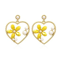 Dangle Earrings & Chandelier Fashion Jewelry Flower Heart Faux Pearl Stud EarringDangle
