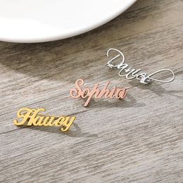 Custom Brooch Can Be Customized Name Jewelry Rose Gold Lapel Pin Stainless Steel Ladies Brooch Custom Unique Gift