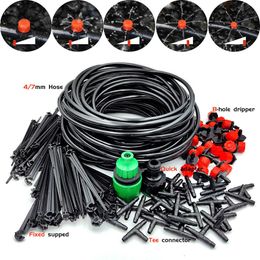 Other Garden Supplies Greenhouse 5M-50M DIY Drip Irrigation System Automatic Watering Garden Hose Micro Drip Watering Kits with Adjustable Drippers G230519