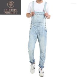Men's Jeans 2023 Summer Thin Overalls Men Bib Denim Jumpsuits Youth Workwear Pants Hip Hop Blue White Casual Trousers Size S - 5XL