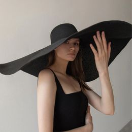 Wide Brim Hats Bucket Hats 70cm Oversized Wide Brim Sun Hat Travel Large UV Protection Beach Straw Hats Women's Summer Floppy Foldable Chapeaux Wholesale 230518