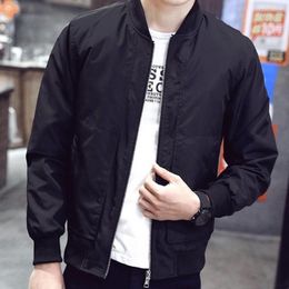 Men's Jackets Zip Up Trendy Casual Baseball Coat Stand Collar Men Spring Cardigan For Home