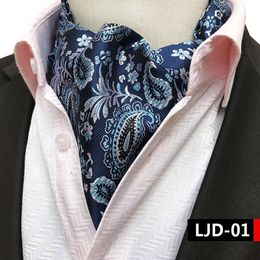 Neck Ties Men s Necktie Scarf Fashion British Vintage Suit Silk Shirt Neckline Tie Paisley Wedding Formal Cravat Ascot Scrunch Self 230519