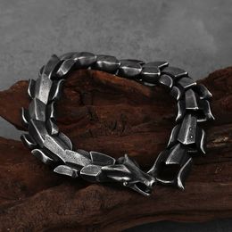 Chain Vintage Viking Bracelet Stainless Steel Men Fashion Biker Nordic Dragon Odin Amulet Ouroboros Jewellery Gift 230518