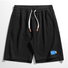 Men's Shorts Summer Men's Shorts Waffle Drawstring Shorts Men's Summer Ice Silk Casual Quick Drying Sports Pants Thin Style Loose Pants 230519