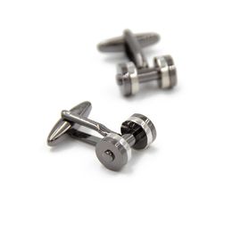 Sports Series Cufflinks High-end Fashion Gun Black Dumbbell Shaped Men and Women French Shirts Cuff Links Men's Gifts